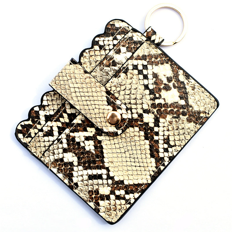 Wholesale PU Leather Leopard Purse Keychain